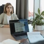 Candidate during a job interview in a modern office setting
