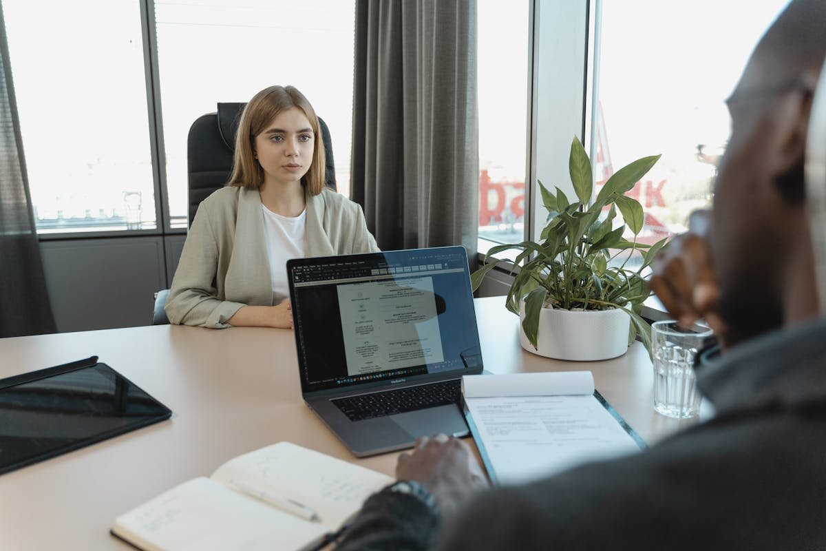 Candidate in a structured behavioral interview