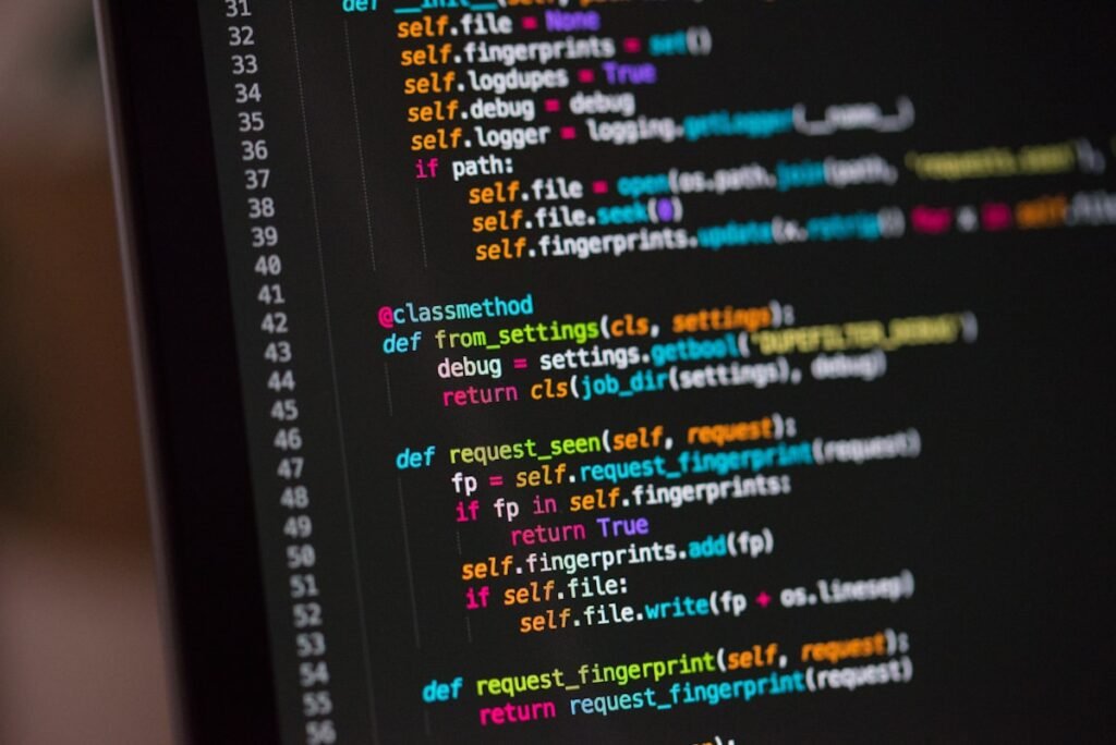 Programming code displayed on a computer screen representing coding interview preparation