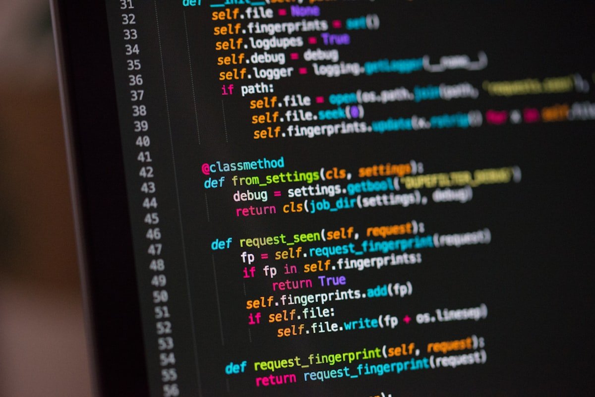Programming code displayed on a computer screen representing coding interview preparation